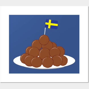 Swedish meatballs with a sweden flag on top Posters and Art